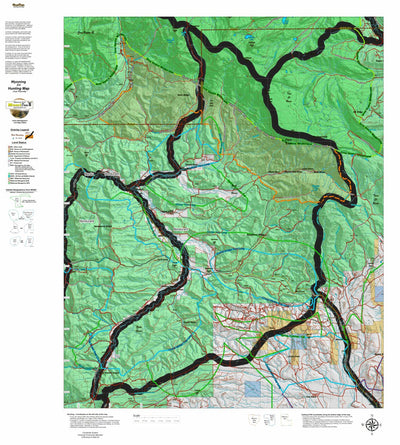 Wyoming HuntData LLC Wy Elk 87 Hybrid Hunting Map digital map