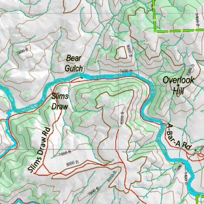 Wy Elk Unit 110 Topographical Map Preview 2