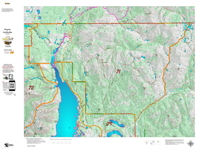 Wy Elk Unit 71 Topographical Map by Wyoming HuntData LLC | Avenza Maps