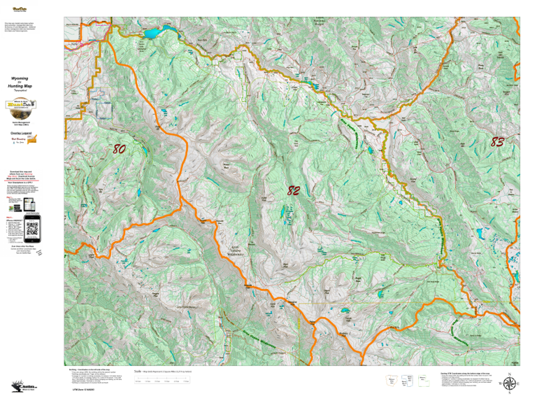 Wy Elk Unit 82 Topographical Map by Wyoming HuntData LLC | Avenza Maps