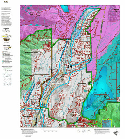 Wyoming HuntData LLC Wy Moose 19 Hybrid Hunting Map digital map