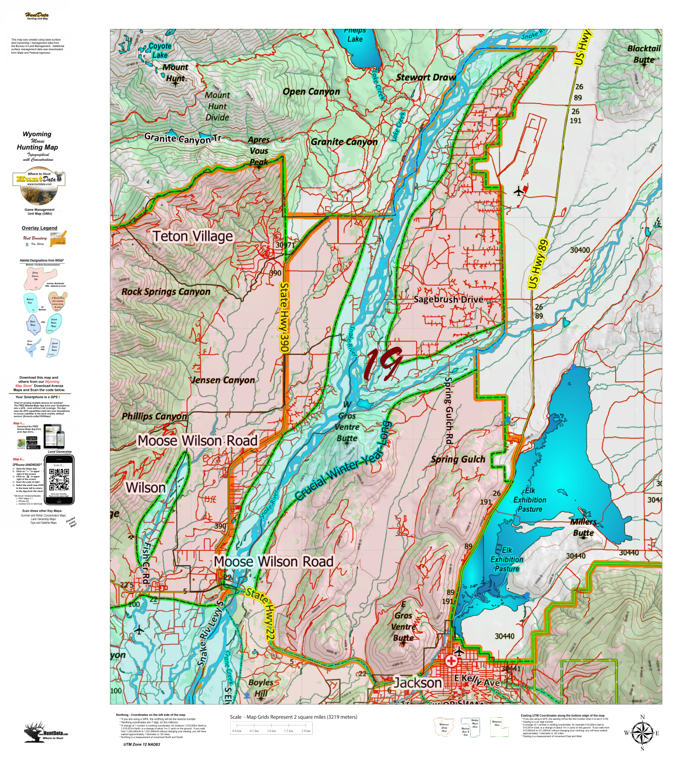 Wy Moose Unit 19 Concentration Areas Map by Wyoming HuntData LLC ...