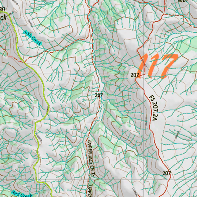 Wy Mule Deer Unit 117 Topographical Map Preview 2