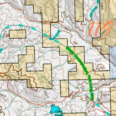 Wy Mule Deer Unit 119 Concentrations and Land Ownership Preview 2