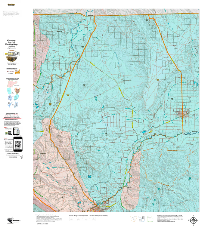 Wy Mule Deer Unit 121 Concentration Areas Map by Wyoming HuntData LLC ...