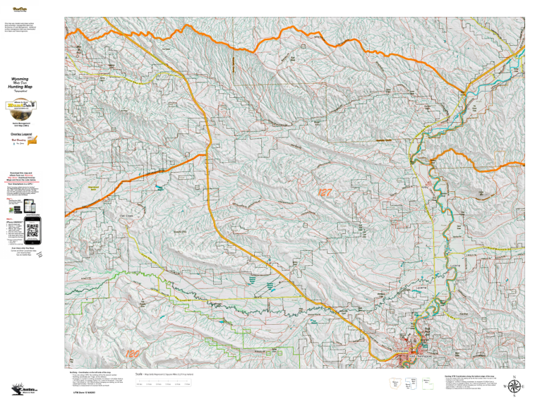 Wy Mule Deer Unit 127 Topographical Map by Wyoming HuntData LLC ...