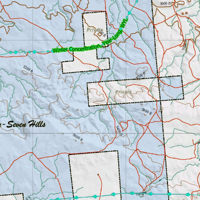 Wy Mule Deer Unit 13 Concentrations and Land Ownership Preview 2