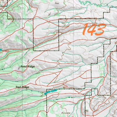 Wy Mule Deer Unit 143 Topographical Map Preview 2