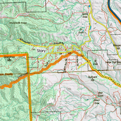 Wy Mule Deer Unit 23 Topographical Map Preview 3