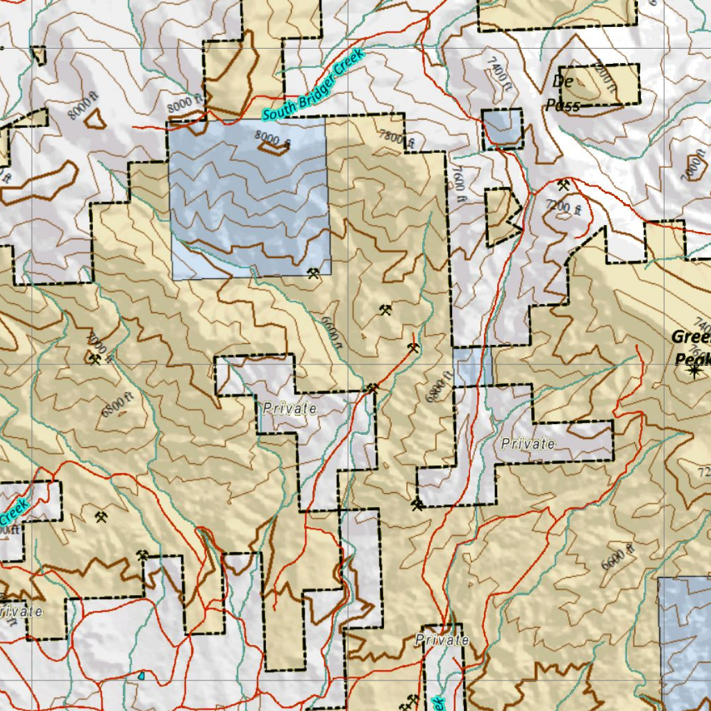 Wy Mule Deer Unit 36 with Land Ownership Map by Wyoming HuntData LLC ...