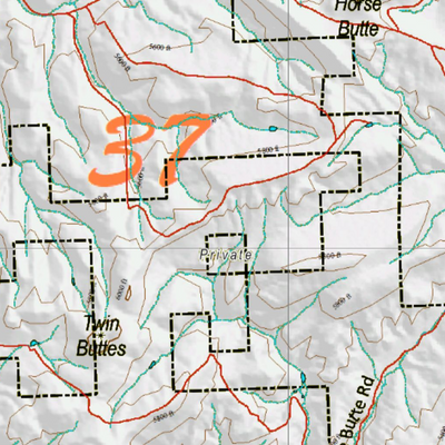 Wy Mule Deer Unit 37 Topographical Map Preview 2