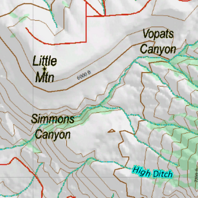 Wy Mule Deer Unit 53 Topographical Map Preview 2