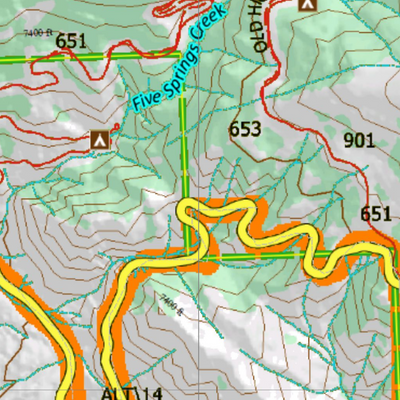 Wy Mule Deer Unit 53 Topographical Map Preview 3