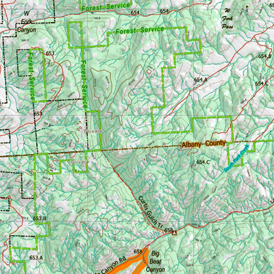 Wy Mule Deer Unit 65 Topographical Map Preview 3