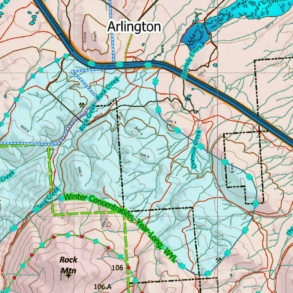 Wy Mule Deer Unit 75 Concentration Areas Map by Wyoming HuntData LLC ...