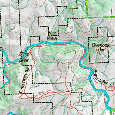 Wy Mule Deer Unit 78 Topographical Map Preview 2