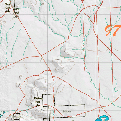 Wy Mule Deer Unit 97 Topographical Map Preview 2