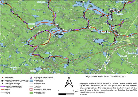 Xavier Maps Algonquin Provincial Park - Central East Part 1 bundle exclusive