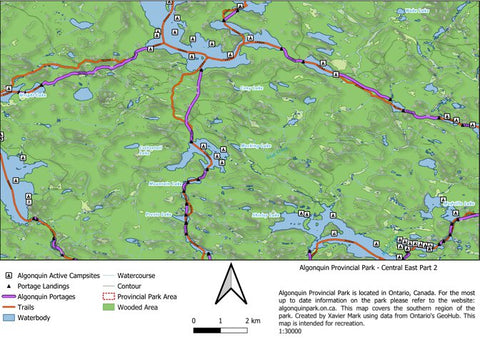 Xavier Maps Algonquin Provincial Park - Central East Part 2 bundle exclusive