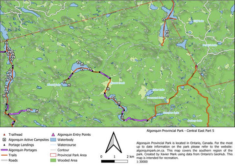 Xavier Maps Algonquin Provincial Park - Central East Part 5 bundle exclusive