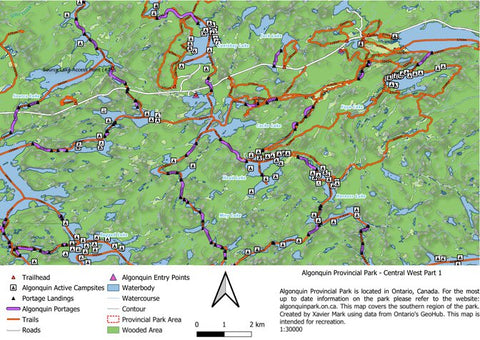 Xavier Maps Algonquin Provincial Park - Central West Part 1 bundle exclusive