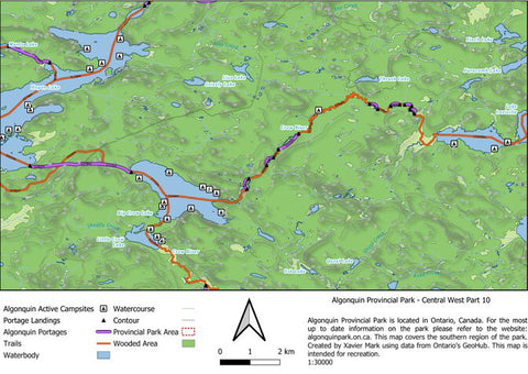 Xavier Maps Algonquin Provincial Park - Central West Part 10 bundle exclusive