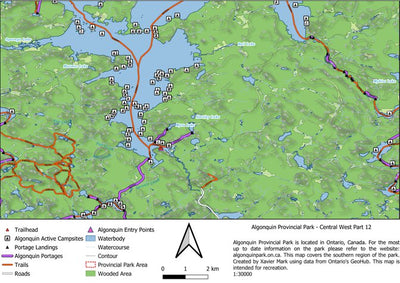 Xavier Maps Algonquin Provincial Park - Central West Part 12 bundle exclusive