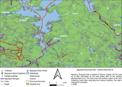 Xavier Maps Algonquin Provincial Park - Central West Part 12 bundle exclusive