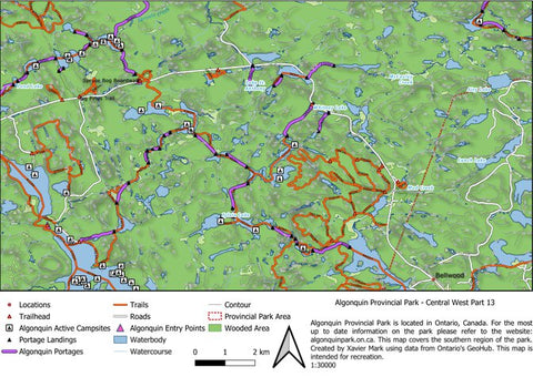 Xavier Maps Algonquin Provincial Park - Central West Part 13 bundle exclusive