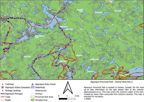 Xavier Maps Algonquin Provincial Park - Central West Part 2 bundle exclusive