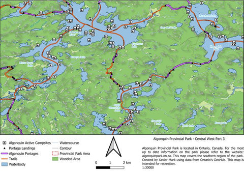 Xavier Maps Algonquin Provincial Park - Central West Part 3 bundle exclusive