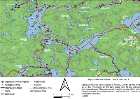 Xavier Maps Algonquin Provincial Park - Central West Part 4 bundle exclusive