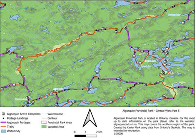 Xavier Maps Algonquin Provincial Park - Central West Part 5 bundle exclusive