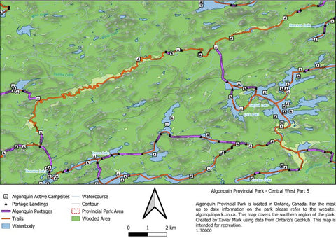 Xavier Maps Algonquin Provincial Park - Central West Part 5 bundle exclusive
