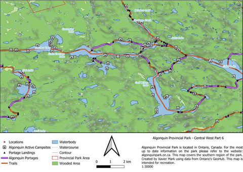 Xavier Maps Algonquin Provincial Park - Central West Part 6 bundle exclusive