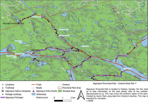 Xavier Maps Algonquin Provincial Park - Central West Part 7 bundle exclusive