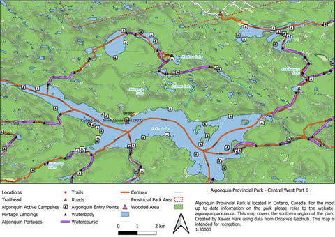 Xavier Maps Algonquin Provincial Park - Central West Part 8 bundle exclusive