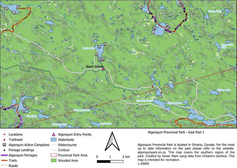 Xavier Maps Algonquin Provincial Park -  East Part 1 bundle exclusive