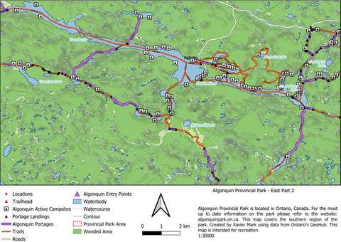 Xavier Maps Algonquin Provincial Park -  East Part 2 bundle exclusive