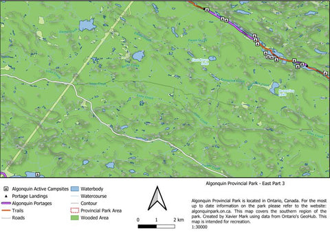 Xavier Maps Algonquin Provincial Park -  East Part 3 bundle exclusive