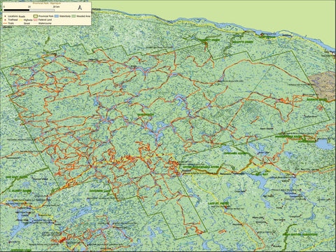 Xavier Maps Algonquin Provincial Park - Overview Map digital map