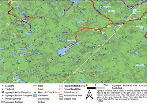 Xavier Maps Algonquin Provincial Park - Upper South Part 1 bundle exclusive