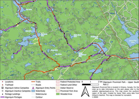 Xavier Maps Algonquin Provincial Park - Upper South Part 2 bundle exclusive