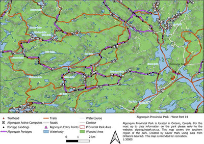 Xavier Maps Algonquin Provincial Park - West Part 14 bundle exclusive