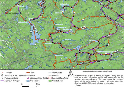 Xavier Maps Algonquin Provincial Park - West Part 2 bundle exclusive