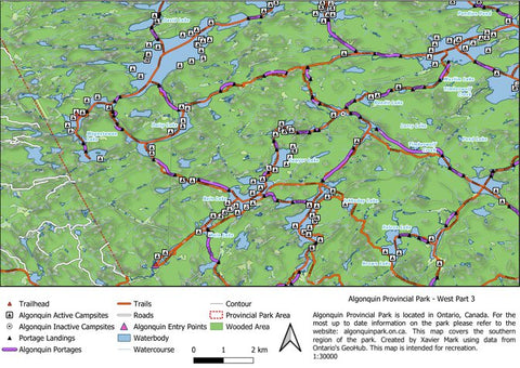Xavier Maps Algonquin Provincial Park - West Part 3 bundle exclusive