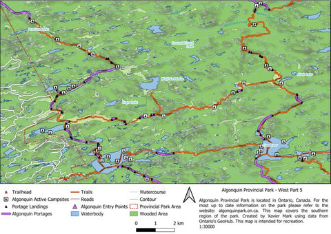 Xavier Maps Algonquin Provincial Park - West Part 5 bundle exclusive