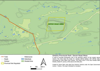 Xavier Maps Ontario Nature Reserve: Devon Road Mesa digital map