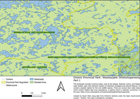 Xavier Maps Ontario Nature Reserve: Weeskayjahk Ohtahzhoganeeng Part 1 digital map