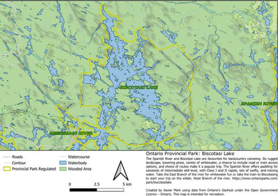 Xavier Maps Ontario Provincial Park: Biscotasi Lake bundle exclusive